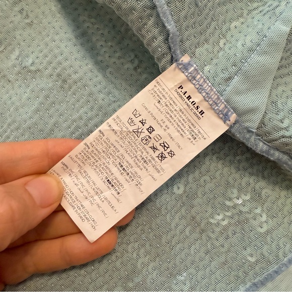 Turquoise P.A.R.O.S.H. Sequin cardigan in size small - Picture 3 of 5